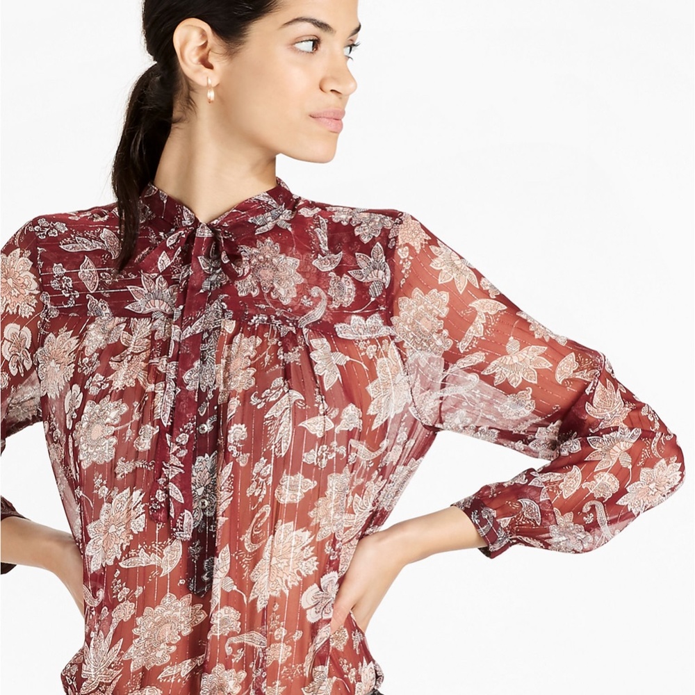 Lucky Brand Tie Neck Top